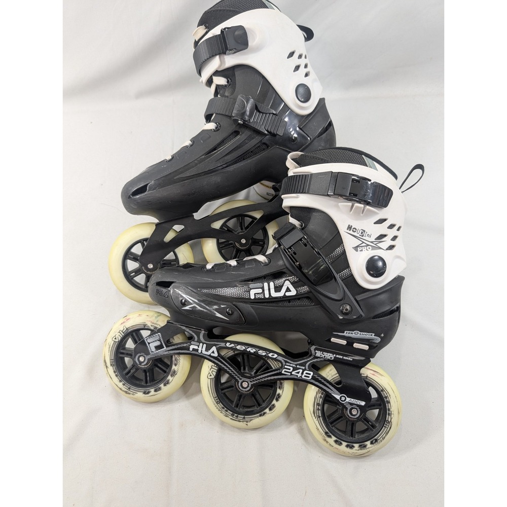 Excellent Condition Fila Houdini Pro 110mm 248 3X110 White Black Inline Skate